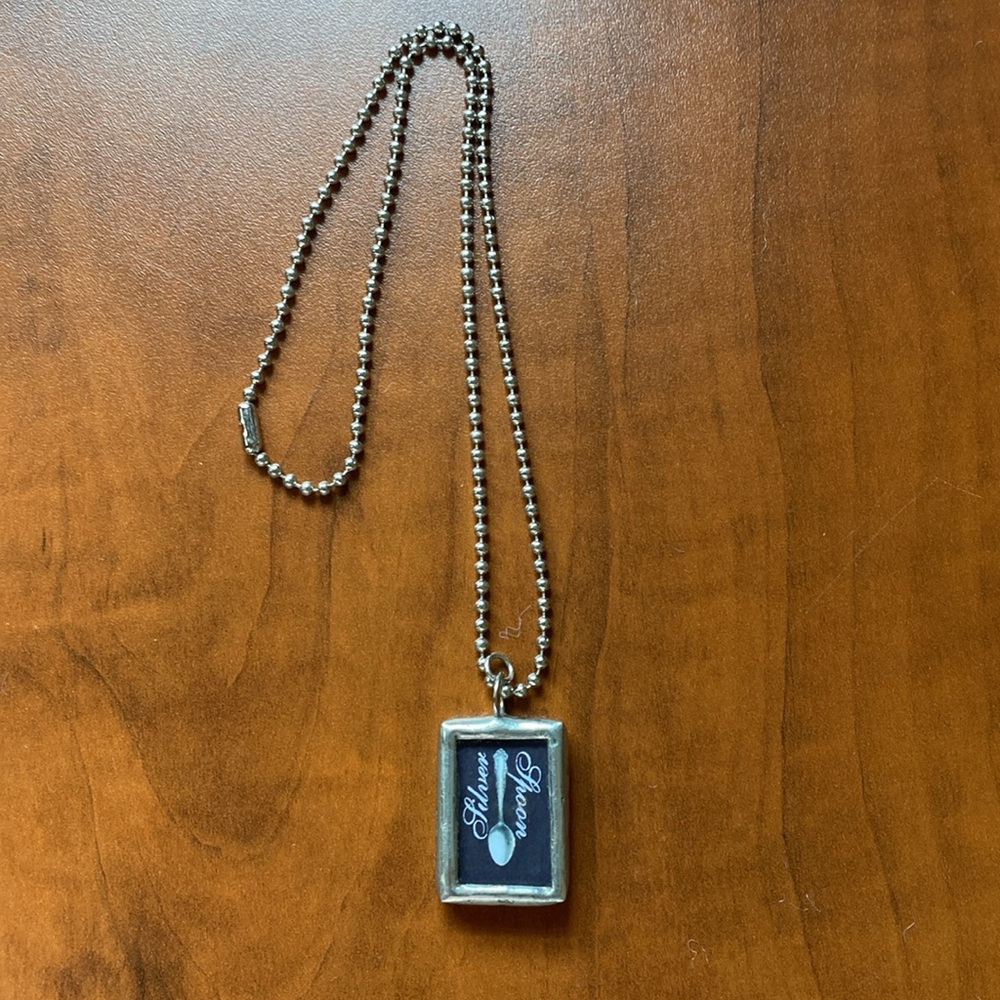 Anne Garrison Designs silver spoon fancy photo box necklace gift unique